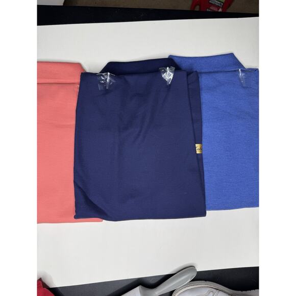 Roundtree Yorke Pima Cotton Size XL Men’s Polo Lot 3 Shirt Red Navy Pink New NWT - Picture 3 of 8